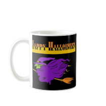 Happy Halloween with Purple Witch mugs by HalloweenSpirit Happy Halloween with Purple Witch mugs