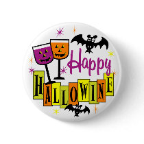 Happy Hallowine buttons by HolidayObsessions Happy Hallowine buttons