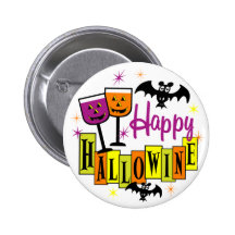 Happy Hallowine Buttons
