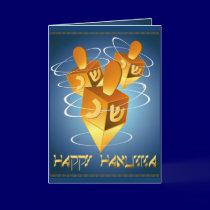 Happy Hanukka Dreidels Card by Lotacats Happy Hanukka Dreidels Card