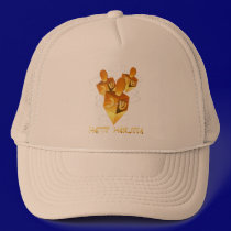 Happy Hanukka Dreidels Hat by Lotacats Happy Hanukka Dreidels Hat