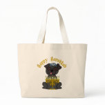 Happy Hanukkah Black PUg bags