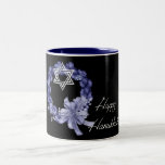 Happy Hanukkah Blue Wreath & Star Coffee/Tea Mug mugs