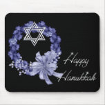 Happy Hanukkah Blue Wreath & Star Mousepad mousepads