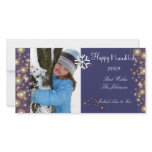 Happy Hanukkah, champagne bubbles photocards Photo Greeting Card