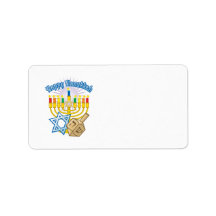 Happy Hanukkah Custom Address Label