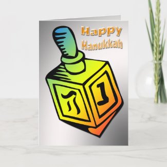 Happy Hanukkah - Dreidel Customizable Card card
