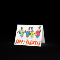 Happy Hanukkah dreidels card
