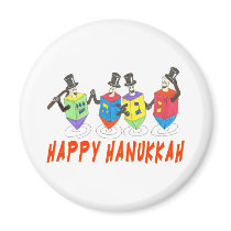 Happy Hanukkah dreidels magnet