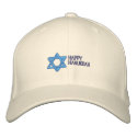 Happy Hanukkah Emrboidered Hats - Light Apparel embroidered hats