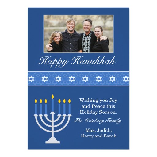Happy Hanukkah Holiday Card Custom Invite (front side)