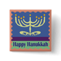 Happy Hanukkah Menorah Buttons