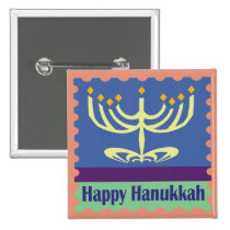 Happy Hanukkah Menorah Buttons buttons