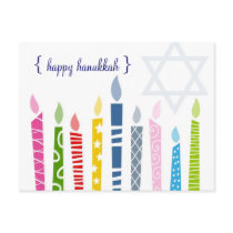 Happy Hanukkah Menorah Candles Postcards by mrssocolov2 Happy Hanukkah Menorah Candles Postcards