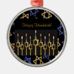 Happy Hanukkah! Menorah Custom Round Ornament