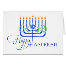 Happy Hanukkah Menorah Festival of Lights Candles Cards
