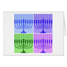 Happy Hanukkah Menorah Greeting Cards