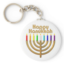 Happy Hanukkah Menorah Key Chain