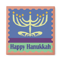 Happy Hanukkah Menorah Magnets