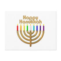Happy Hanukkah Menorah Postcard