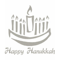 Happy Hanukkah Menorah - Silver Gray t-shirts by naturetees Happy Hanukkah Menorah - Silver Gray t-shirts