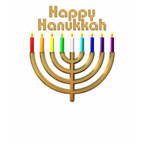 Happy Hanukkah Menorah t-shirts by wolfmama Happy Hanukkah Menorah t-shirts