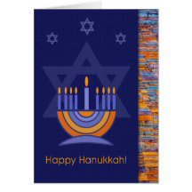 Happy Hanukkah. Menorah with Star of David Card