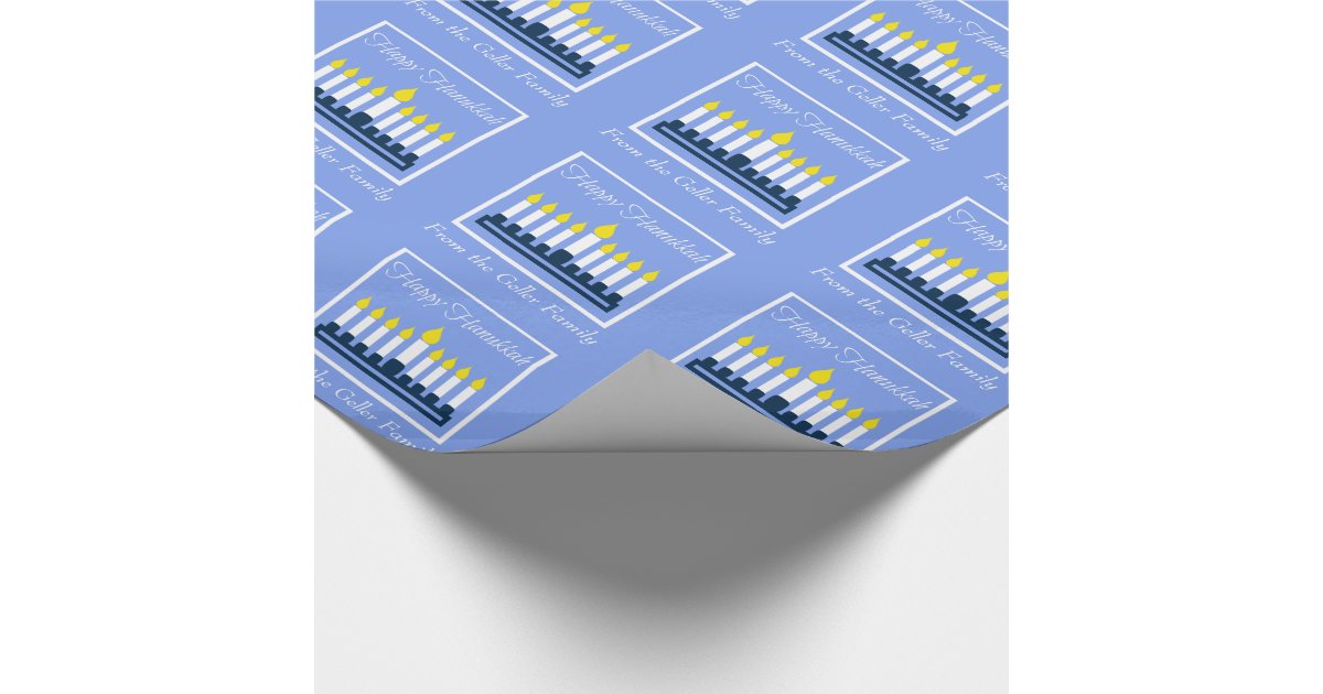 Happy Hanukkah Menorah Wrapping Paper Zazzle