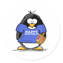 Happy Hanukkah Penguin stickers