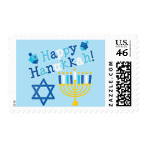 Happy Hanukkah Postage Stamp