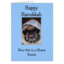 Happy Hanukkah Pug card