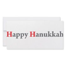 Happy Hanukkah red and gray photo cards