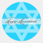 Happy Hanukkah  |  Script Hanukkah Envelope Seal Round Stickers