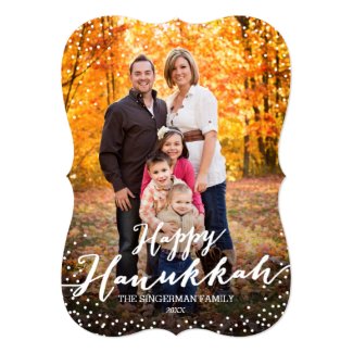 Happy Hanukkah Script Photo Card