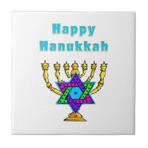 Happy Hanukkah Ceramic Tile