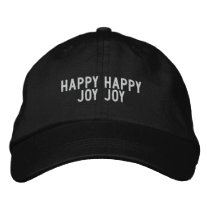 happy happy joy joy embroidered hats by funnycustomtshirts happy happy joy joy embroidered hats