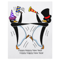 Happy Happy New Year Penguins flyers by BrandyHouse Happy Happy New Year Penguins flyers