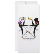 Happy Happy New Year Penguins rack cards by BrandyHouse Happy Happy New Year Penguins rack cards