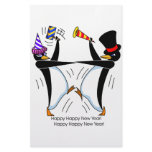 Happy Happy New Year Penguins Custom Stationery