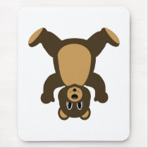 Happy Headstand Brown Bear Mouse Pad