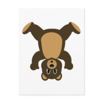 Happy Headstand Brown Bear Postcard