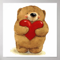 Happy Heart Bear Poster