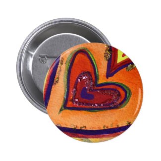 Happy Hearts Art Button or Pendant Pins