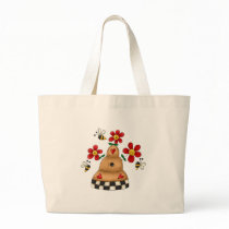 Happy Hearts N Flowers Bee Hive Tote Bags