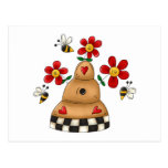 Happy Hearts N Flowers Bee Hive Post Card
