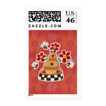 Happy Hearts N Flowers Bee Hive Postage Stamps