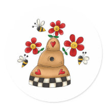 Happy Hearts N Flowers Bee Hive stickers