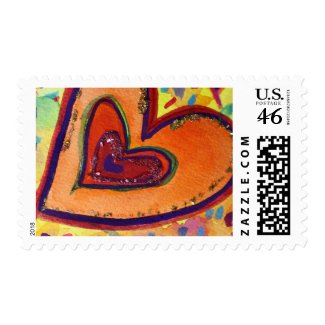 Happy Hearts Postage Stamp stamp