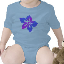"Happy Hibiscus" in Blue on Creeper t-shirts
