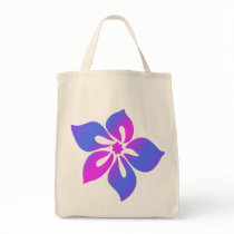 "Happy Hibiscus" in Fuschia on Tote bags